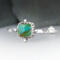 dainty everyday stackable green turquoise sterling silver cuff bracelet, embellished bezel setting 6 inches with a 1 inch gap size medium